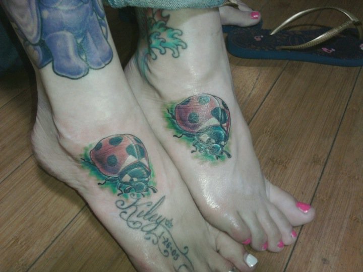 My girl Steph and I even got matching tattoos Ladybugs I named mine Demi